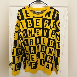 Black and yellow Zara sweater size XL mens